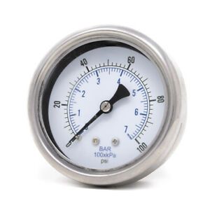 PIC GAUGES 212D-254E Gauge,2-1/2&#034;,0/100psi,1/4&#034;CBM,Rem Bezel