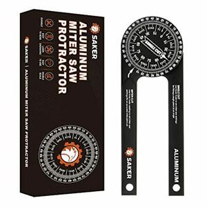 Saker Miter Saw Protractor|7-Inch Aluminum Protractor Angle Finder (Black)