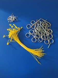50 YELLOW FIRE EXTINGUISHER TAMPER FLAG SEALS &amp; 35  SAFETY PULL PINS,18 Clips