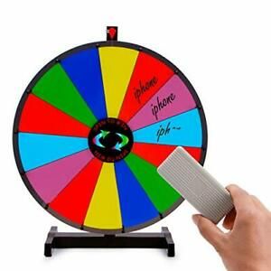 24 Inch Heavy Duty Prize Wheel Spinning, Tabletop 14 Slots Color Prize 24 inch