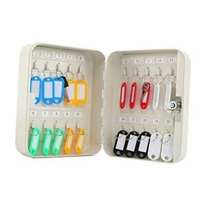 Key Cabinet Wall Mount,Locking Key Organizer,Key Lock Box with 20 Key White