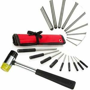 TuffMan Tools, Roll Pin Punch Set with Soft Mallet - Great for B.Red &amp; Black