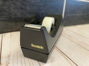 Vintage Weighted Scotch C-38 Desk Tape Dispenser 1” Core Black Made in USA
