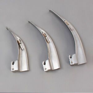 3 Pieces Laryngoscope MACINTOSH BLADE #2 + 3 + 4 ENT ANESTHESIA SET