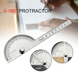 180 degree Protractor Angle Finder Arm Rotary Measuring Ruler Stainless Steel