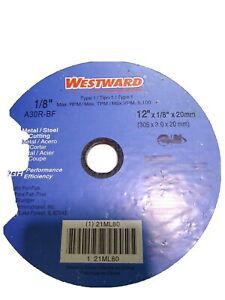 5PK WESTWARD 12&#034; X 1/8&#034; Type 1 Silicon Carbide Abrasive CutOff Wheel, 20mm Arbor