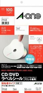 A-One label seal 50 sheets 29168 CD DVD small-diameter F/S w/Tracking# Japan New