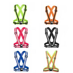Adjustable Safety High Visibility Reflective Vest Reusable Strap Jacket Novel