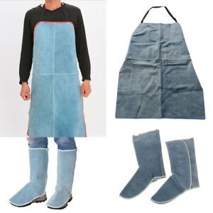 1xWelding Protective Work Apron Bib +1Pair Protective Shoes Welding Clothing