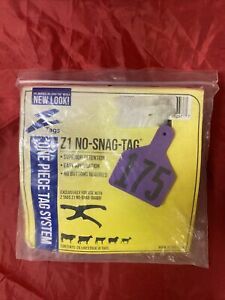 Z Tags Calf Purple Numbered Ear Tags - 151-175