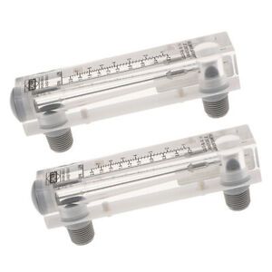 2Pieces LZM-15 Acrylic Flowmeter Panel Type Liquid Rotameter 0.2-2GPM 1-7LPM