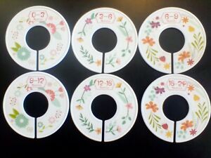 Baby Clothes Rack Size Dividers, Flower Design, Set of 6, NEW