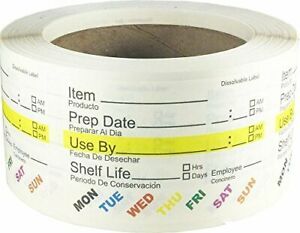 Dissolvable Food Rotation Labels 2” x 3” Adhesive Stickers 500-Pack