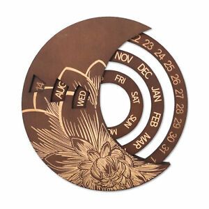 Brown Black Hanging Calendar No Burrs Creative Lotus Pattern Durable for Living