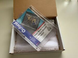 Oxford Zipper Binder Pocket  Size: 8-1/2 x 8 in Clear Set of 10