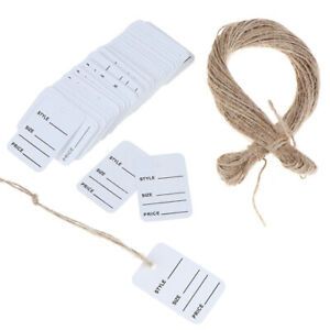 100Pcs Merchandise Display Price Tags Jewelry Price Tags With String  G_AA