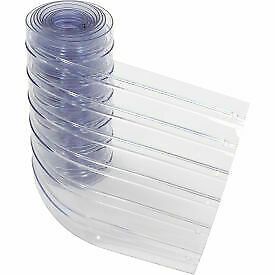 Replacement 12&#034; x 10&#039; Scratch Resistant Ribbed Clear Strip for Strip Curtains