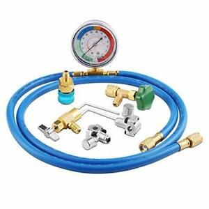A/C R134A Refrigerator Freon Recharge Kit with Bullet Piercing Valve,