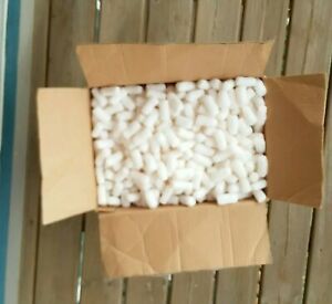 White Packing Peanuts, 1.28 cubic ft. (9.6 gallons), 11 x 15.5 x 13 inch box