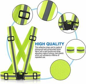 Adults Unisex Hi Viz Reflective Heavy Duty Belted Brace Cycling Work Wear Brace