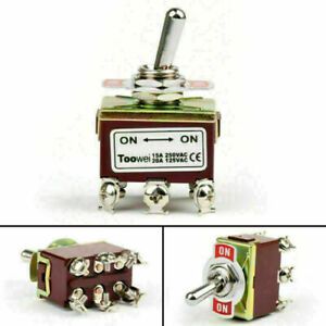 4Pc 2 Terminal 6Pin ON-ON 15A 250V Toggle Switch Screw DPDT Industrial Grade WY
