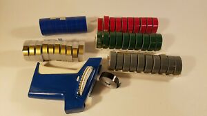 Vintage Dymo Lable Makers 1895 with 50 replacement tape rolls including GOLD