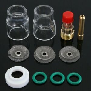 TIG Welding Torch 3/32\ Gas Lens #12 Pyrex Cup 2.4mm Collet Kit For WP-17 18 26