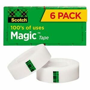 Scotch Magic Tape 6 Rolls Numerous Applications Invisible Engineered for ...