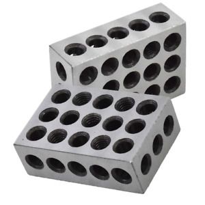 1 Matched Pair Ultra Precision 1-2-3 Blocks 23 Holes 0.0002&#034; Machinist 123 Jig