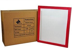 20 x 24 Inch Pre-Stretched Aluminum Silk Screen Printing Frames with 110 White M