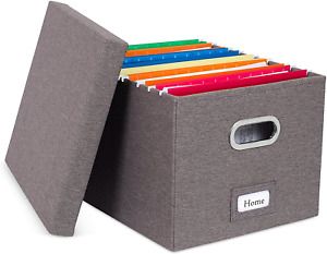 Internet&#039;s Best Collapsible File Box Storage Organizer with Lid - Decorative &amp; –