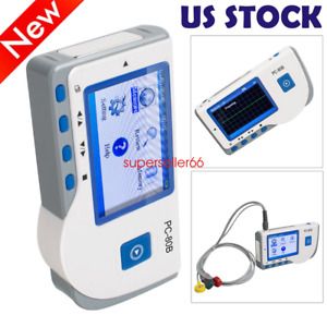 PC-80B Portable Color Screen ECG EKG Machine Heart Rate Monitor US SHIP