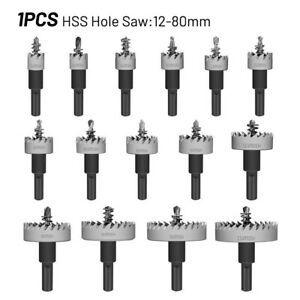 Steel Drill Bit Hole Saw Tools 59-60HRC Copper For 12-80mm HSS Plastic