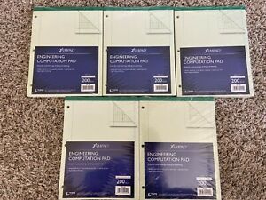 5X Tops Ampad 22-144 Engineering Computation Pad 200 Sheets 8.5 x 11&#034;