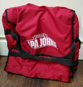 Large Papa Johns Pizza Insulated Delivery Hot Bag Casserole Carrier 22&#034; Red Blac