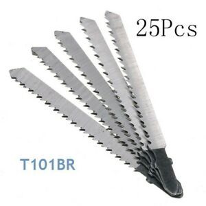 25pcs Jig Saw Blades T-Shank Wood &amp; Metal Cork Plastic Reverse Cutting T101BR