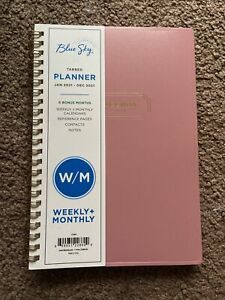 2021 Blue Sky Weekly/Monthly Planner 5&#034; x 8&#034; Pink Jan -Dec 2021 Tabbed Spiral