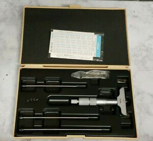 Mitutoyo - Model 129-127 - 2.5-4&#034;/.001&#034; Depth Mic w/ case - OD12