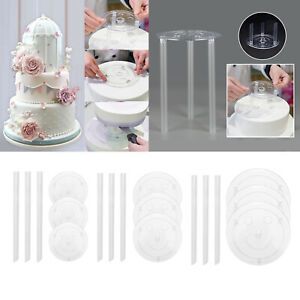 Multi-Layer Cake Support Set Round Clear for Tier Cake Stacking Making