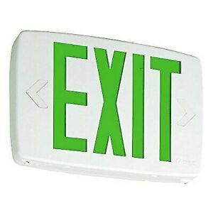 Lithonia Lighting Green Thermoplastic LED Emergency Exit Sign w Backup Battery