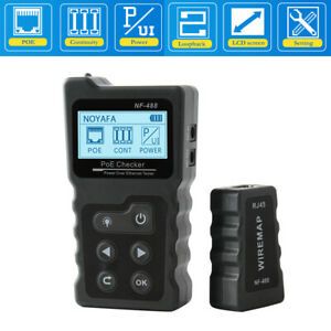 NF-488 LCD Network PoE Checker Inline Tester Tool CAT5 CAT6 Continuity Checking