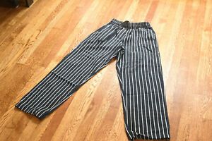 Chef Works Chef Pants, Small, Dark with White Stripes, 55% Polyester, 35% Cotton