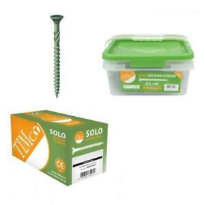 Timco Solo High Quality Green Exterior Decking Screw 50mm 65mm 75mm Box or Tub