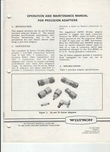 Wiltron Operation &amp; Maintenance Manual for Precision Adapters