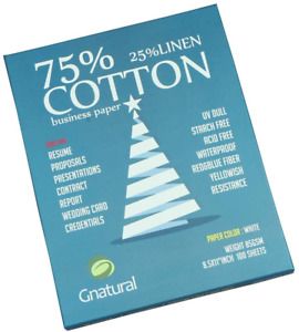 75% cotton 25% linen paper,85gsm inkjet printing paper,8.5&#034;x11&#034; white color resu