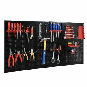 24&#039;&#039; x 48&#039;&#039; Metal Pegboard Garage Tool Storage Organizer Wall Mount Panel Hanger