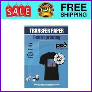 Inkjet PREMIUM Iron-On Dark TShirt Transfers Paper LTR 8.5x11&#034;&#034; pack of 100 Blac