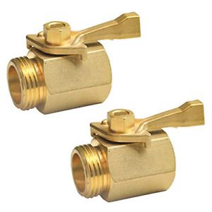 Hourleey Brass Garden Hose Shut Off Valve, 2 Pack with 2 Washers Heavy...