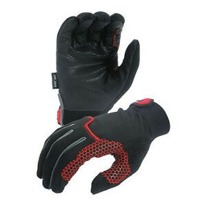 AZUSA SAFETY KX02B Mechanics Gloves, L, Black/Red