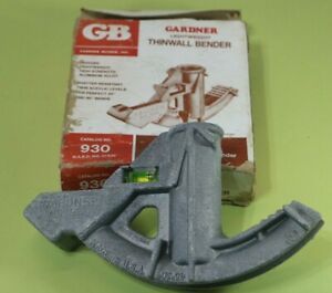 GB GARDNER 930  Aluminum 1/2&#034; EMT Conduit Bender Electrician New Old Stock